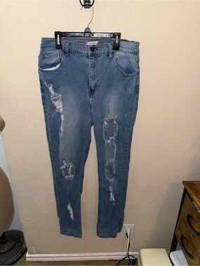 Women’s Vibe & Rant straight leg distressed jeans